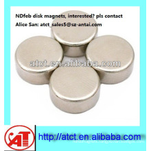 Best quality of N42 Nickel-plating disc magnet motor